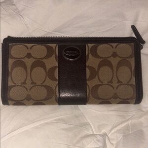 Coach Signature Brown and Tan Wallet